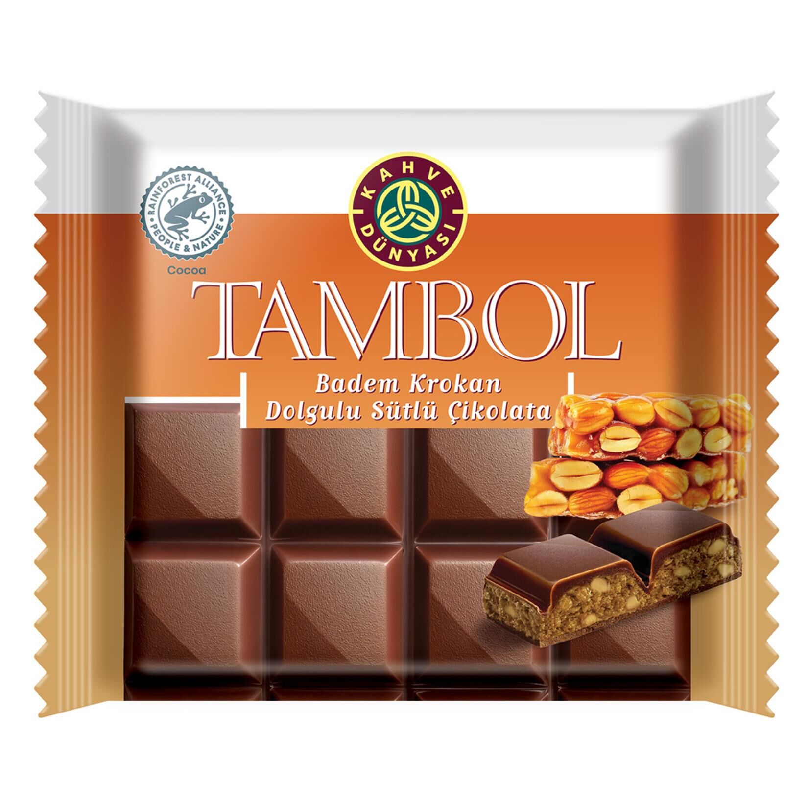 Kahve Dünyası Tambol Badem Krokan Dolgulu Sütlü Çikolata 100 gr