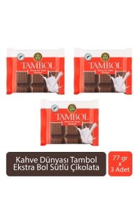 Kahve Dünyası Tambol Ekstra Bol Sütlü Çikolata 77 gr x 3 Adet