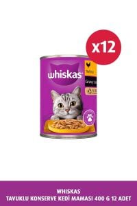 Tavuklu Yetişkin Konserve Kedi Maması 400 Gr X 12 ADET