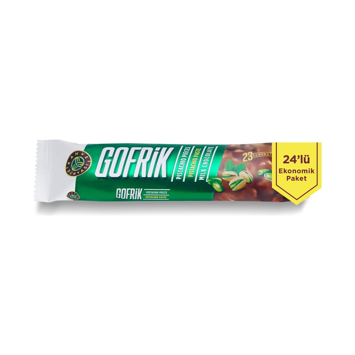 Kahve Dünyası Gofrik Antep Fıstıklı Çikolata 33 gr x 24 Adet