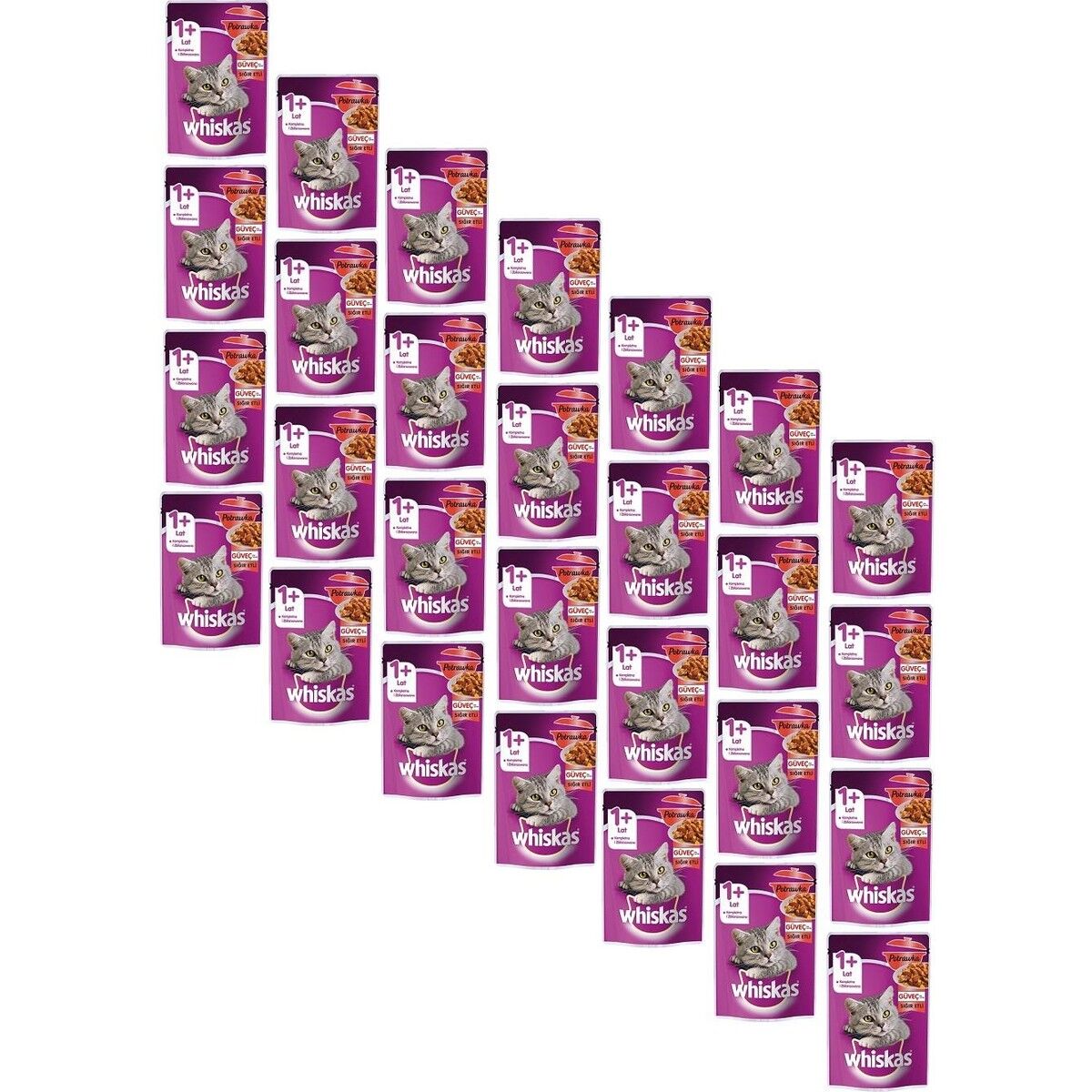 Whiskas Pouch In Jelly Güveç Sığır Etli Kedi Maması 85 gr 28 Adet