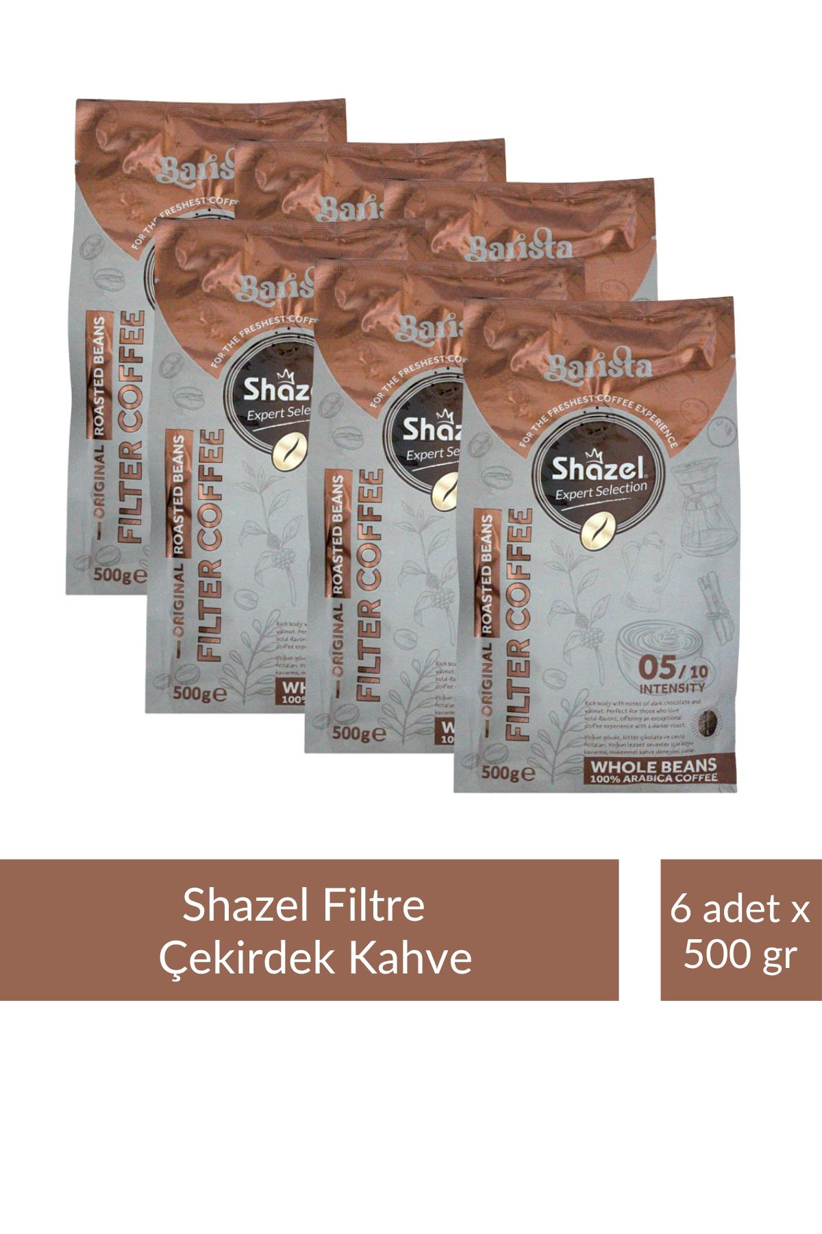 Shazel Çekirdek Filtre Kahve 500 gr x 6 Adet