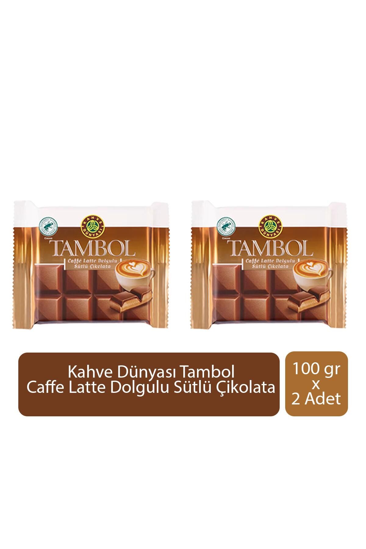 Kahve Dünyası Tambol Caffe Latte Dolgulu Sütlü Çikolata 100 gr x 2 Adet