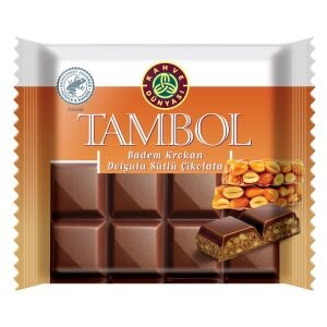 Kahve Dünyası Tambol Badem Krokan Dolgulu Sütlü Çikolata 100 gr x 10 Adet