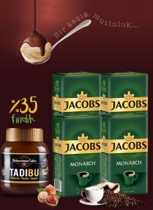 Jacobs Monarch Filtre Kahve 4 x 500 gr + Tadıbu Kakaolu Fındık Ezmesi 330 gr