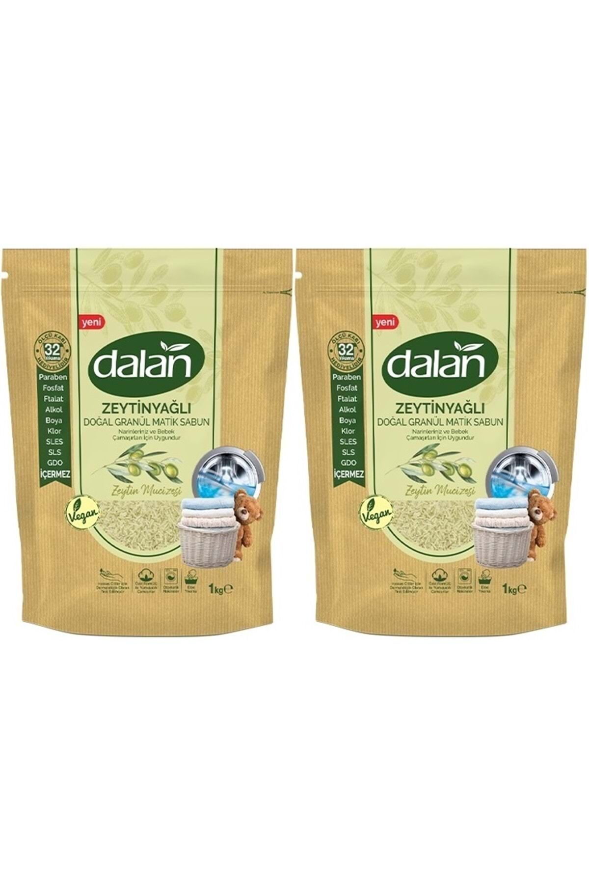Doğal Granül Sabun Tozu 1Kg Bebekler İçin %100 Zeytinyağlı (2 Li Set)