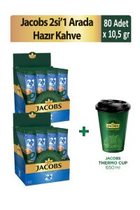 Jacobs 2'si 1 Arada Hazır Kahve 40'lı x 2 Adet + Thermo Cup 650 ml