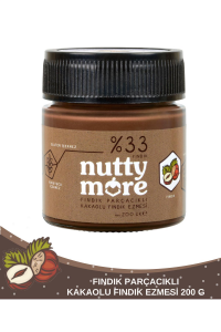 Nutty More %33 Fındık Parçacıklı Kakaolu Fındık Ezmesi 200 gr