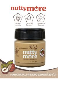 Nutty More %33 Fındık Parçacıklı Fındık Ezmesi 200 gr x 4 Adet