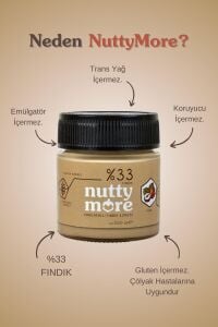 Nutty More %33 Fındık Parçacıklı Fındık Ezmesi 200 gr x 4 Adet