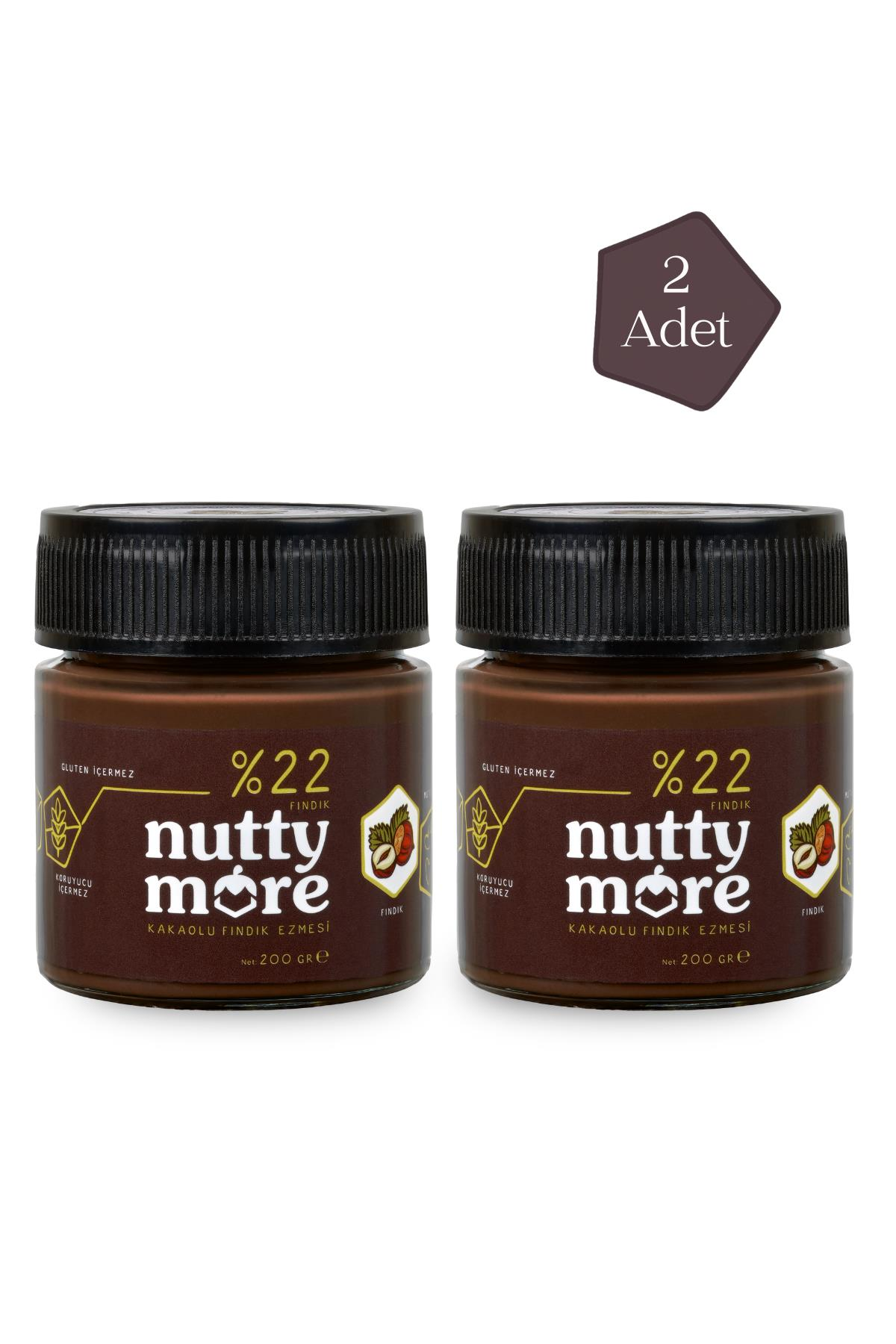 Nutty More %22 Kakaolu Fındık Ezmesi 200 gr x 2 Adet