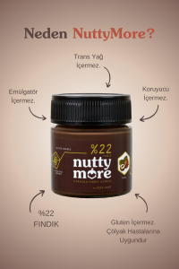 Nutty More %22 Kakaolu Fındık Ezmesi 200 gr x 3 Adet