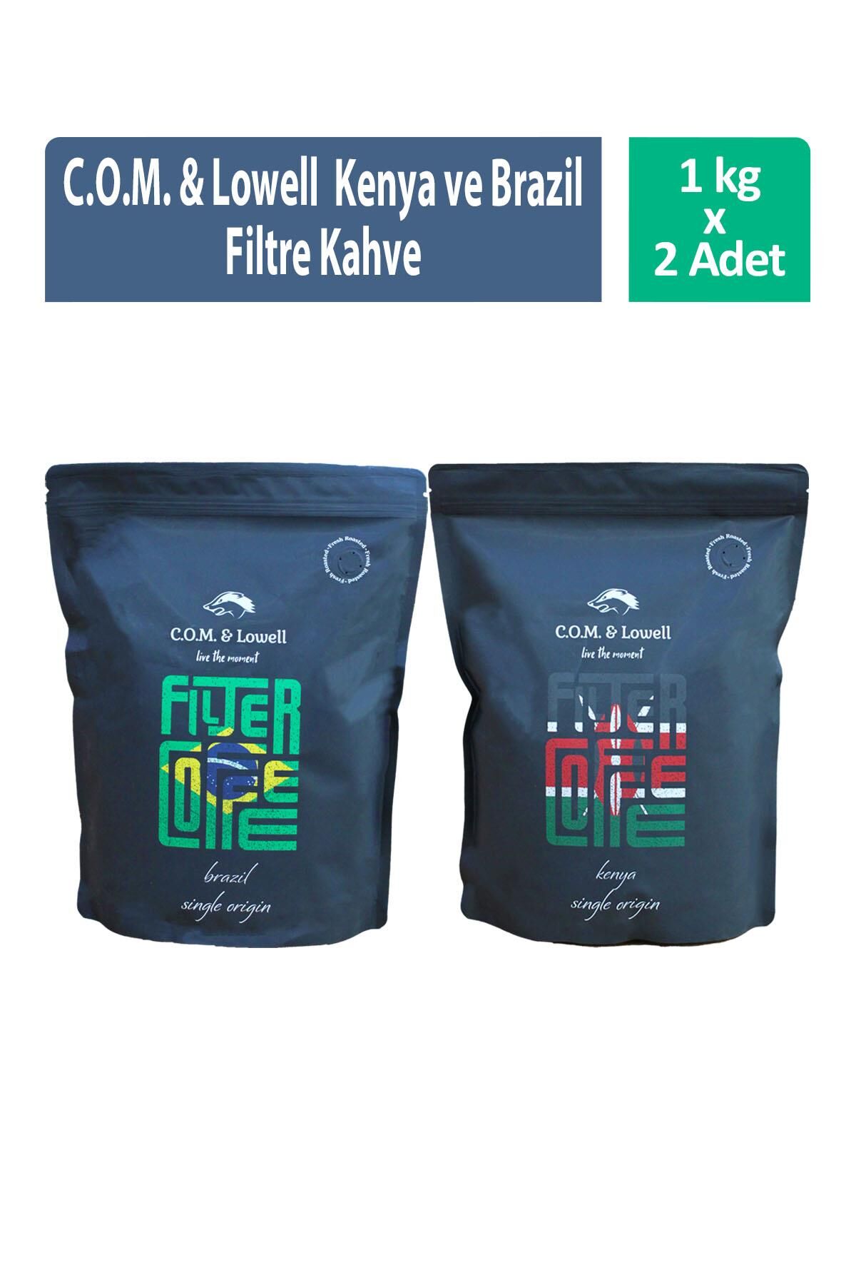 C.O.M & Lowell Kenya ve Brazil Single Origin Filtre Kahve 1 kg x 2 Adet