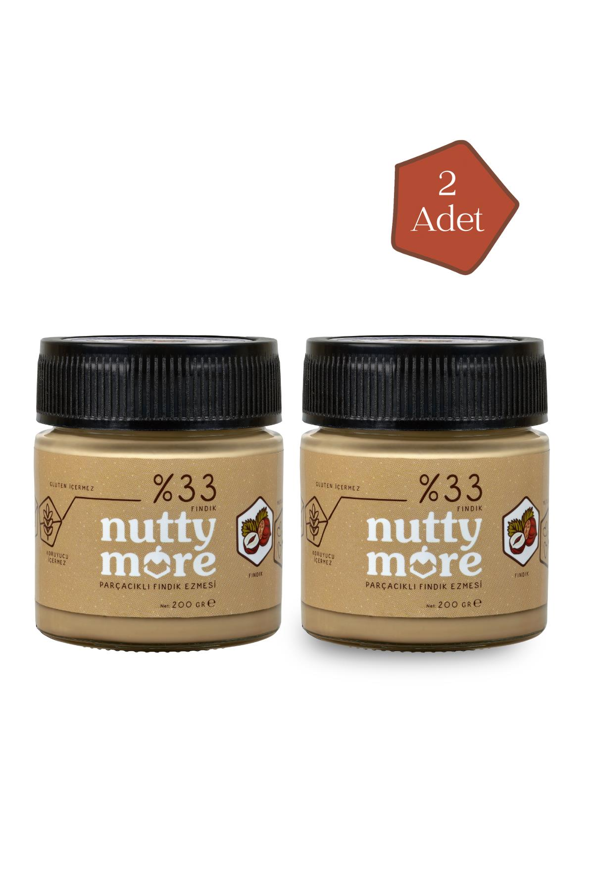 Nutty More %33 Fındık Parçacıklı Fındık Ezmesi 200 gr x 2 Adet