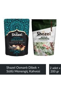 Shazel Osmanlı Dibek Kahvesi 200 gr + Shazel Sütlü Menengiç Kahvesi 200 gr