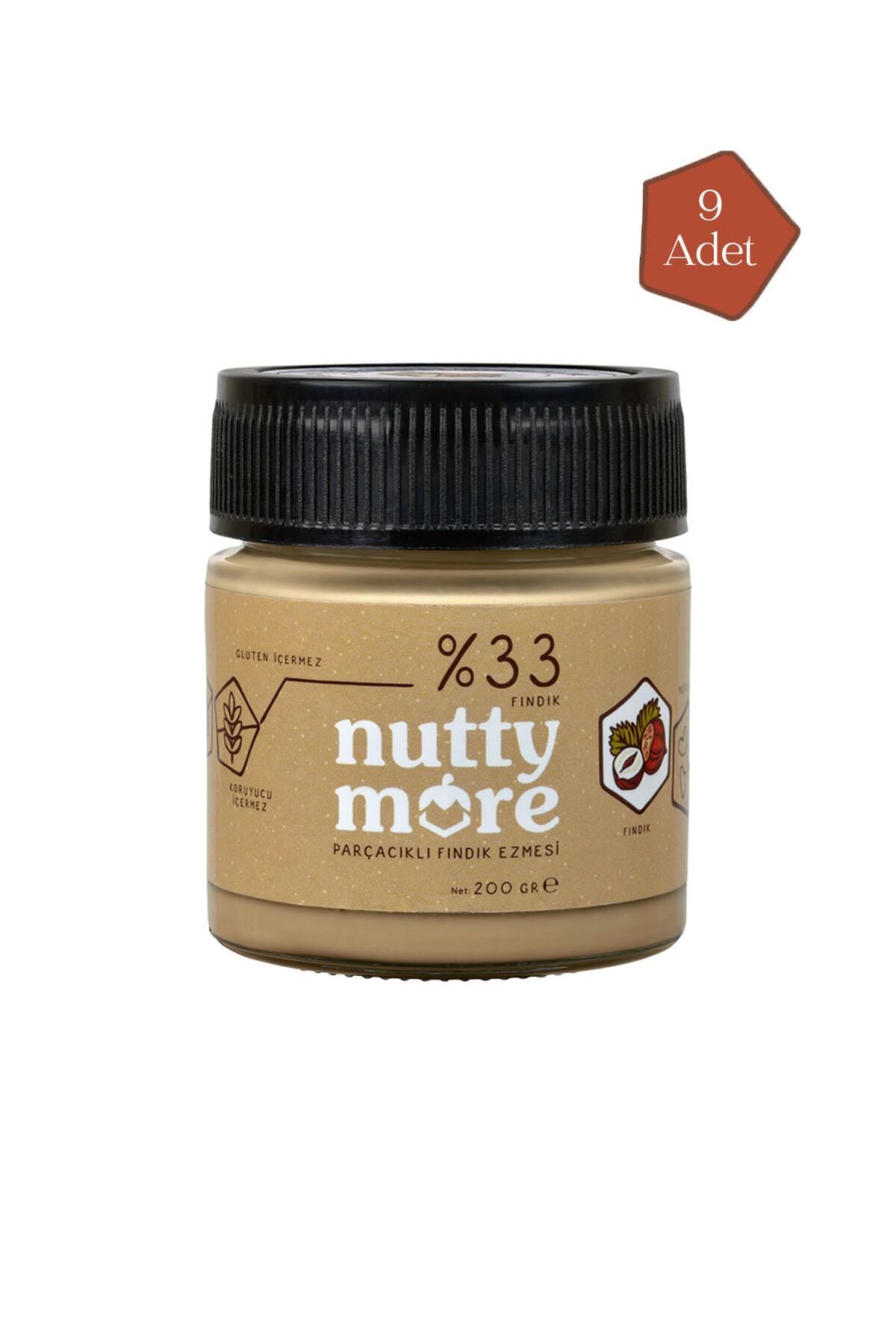 Nutty More %33 Fındık Parçacıklı Fındık Ezmesi 200 gr x 9 Adet