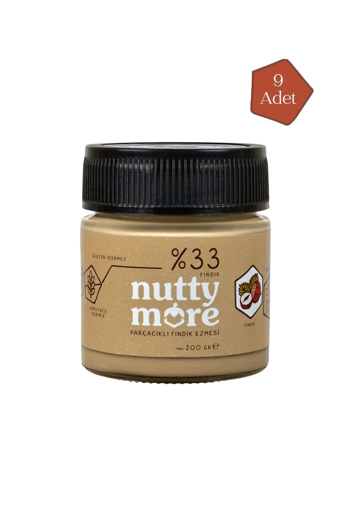 Nutty More %33 Fındık Parçacıklı Fındık Ezmesi 200 gr x 9 Adet