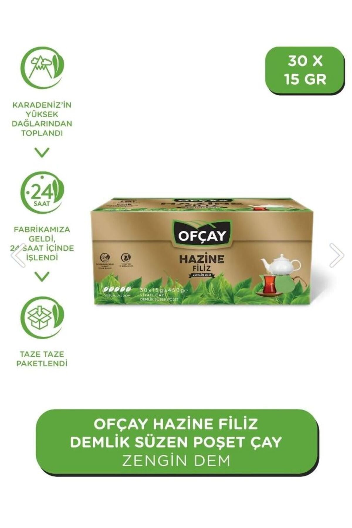 Hazine Zengin Dem Demlik Süzen Poşet Çay 15 gr 30 Adet Veya 8 gr 60 Adet