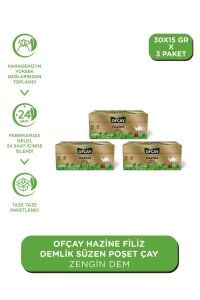 Hazine Zengindem 30 X 15gr Demlik Poşet Çay X 3 Adet