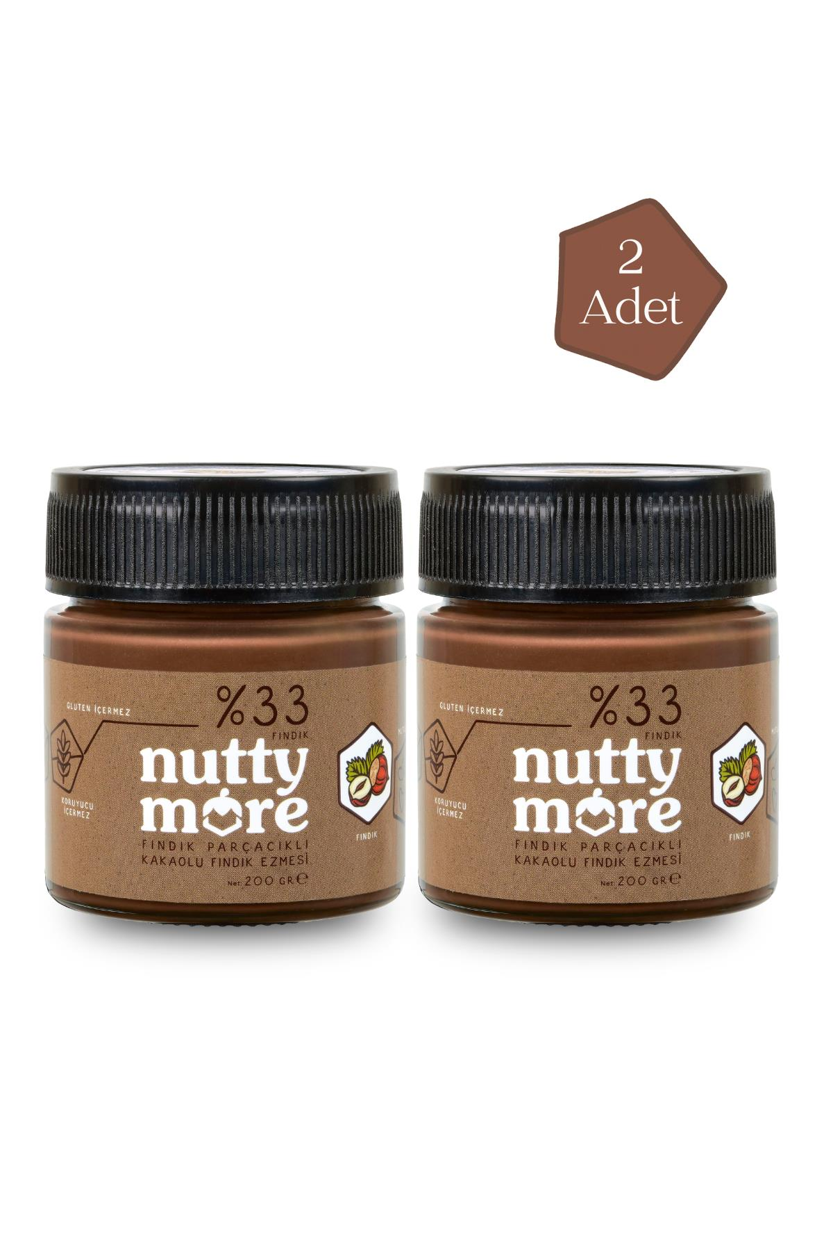 Nutty More %33 Fındık Parçacıklı Kakaolu Fındık Ezmesi 200 gr x 2 Adet