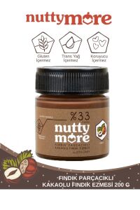 Nutty More %33 Fındık Parçacıklı Kakaolu Fındık Ezmesi 200 gr x 5 Adet