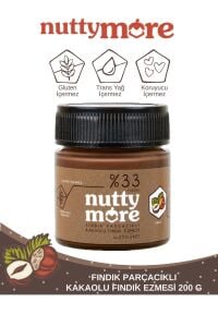 Nutty More %33 Fındık Parçacıklı Kakaolu Fındık Ezmesi 200 gr x 9 Adet