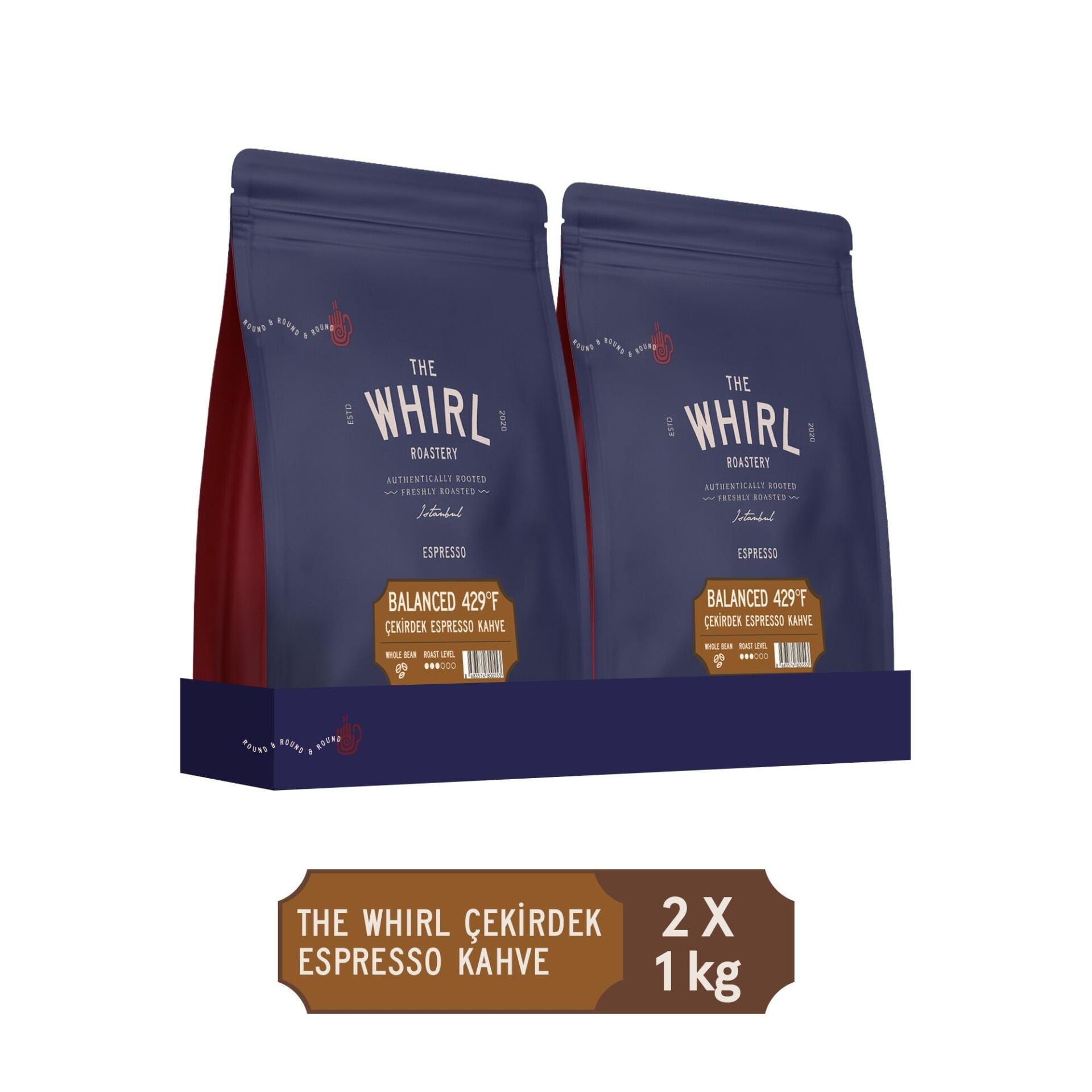 The Whirl Espresso Tanned 429°F Çekirdek Kahve 1 kg x 2 Adet