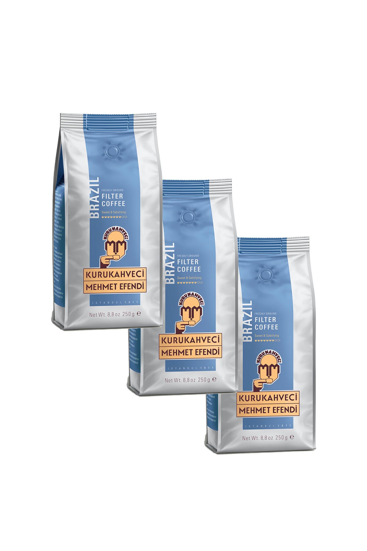 Mehmet Efendi Brazilian Filtre Kahve 250 gr Filtre Kahve (3 Adet)