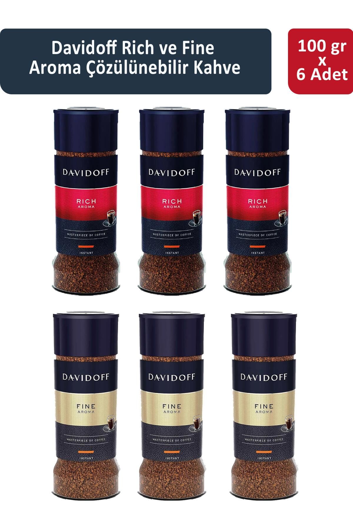 Rich ve Fine Aroma Çözünülebilir Kahve 100 gr x 6 Adet