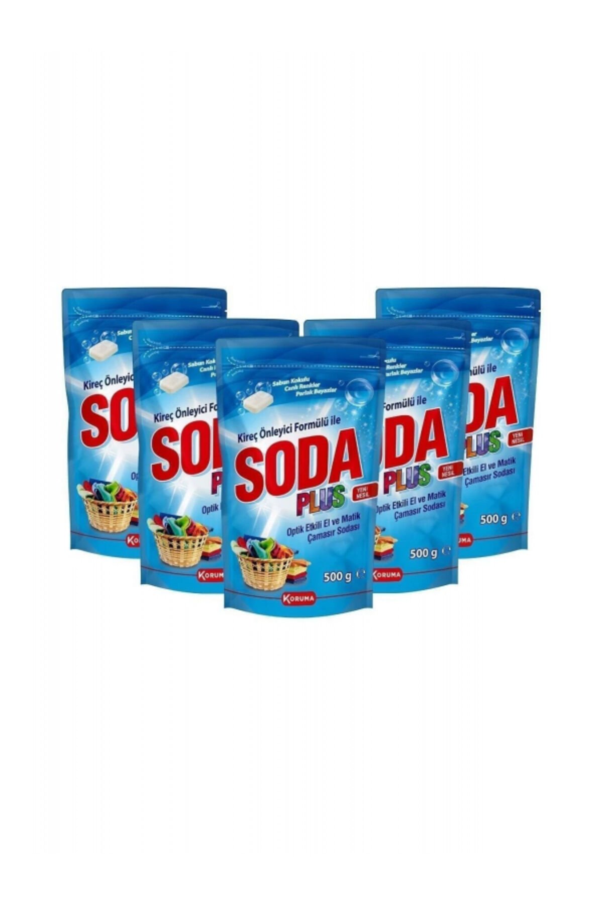 Koruma Soda Plus Optik Etkili El ve Matik Çamaşır Sodası (500 g × 5 adet) Yerli