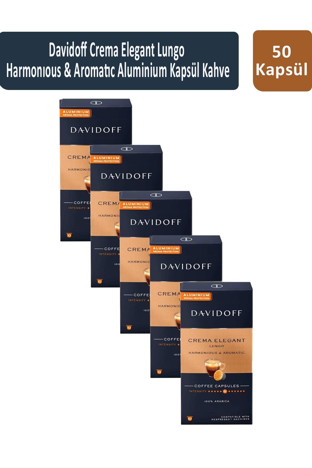 Davidoff Crema Elegant Lungo Harmonıous & Aromatıc Kapsül Kahve x 5 Adet
