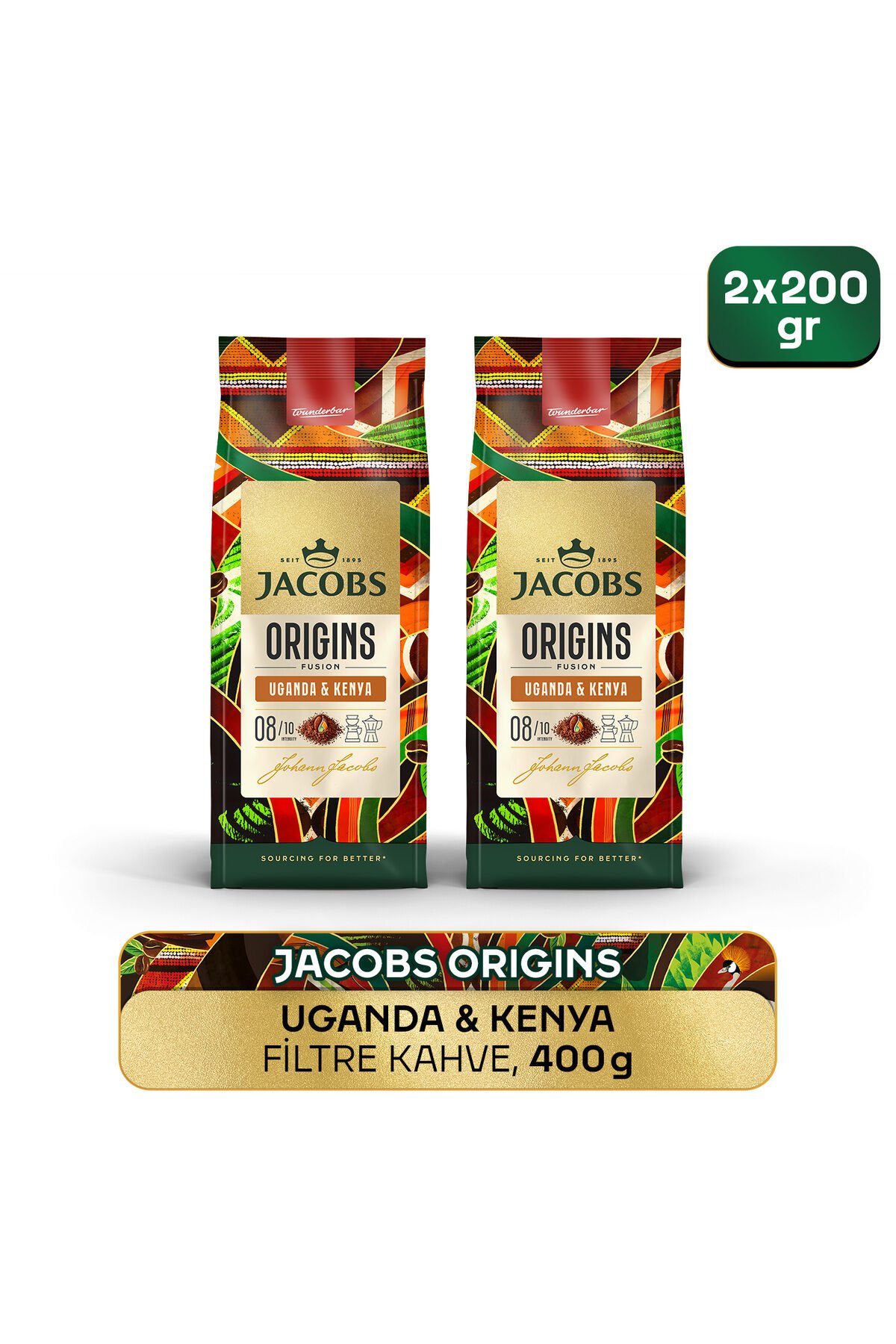 Jacobs Origins Uganda & Kenya Filtre Kahve 200gr x 2 Adet