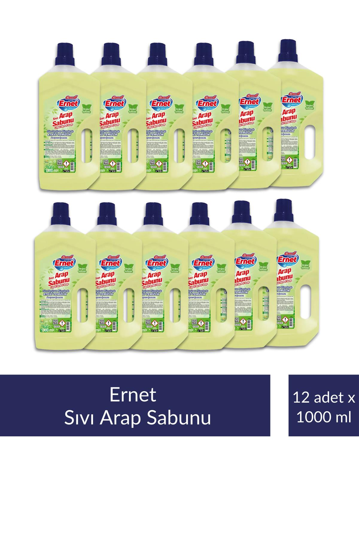 Ernet Sıvı Arap Sabunu 1 lt x 12 Adet