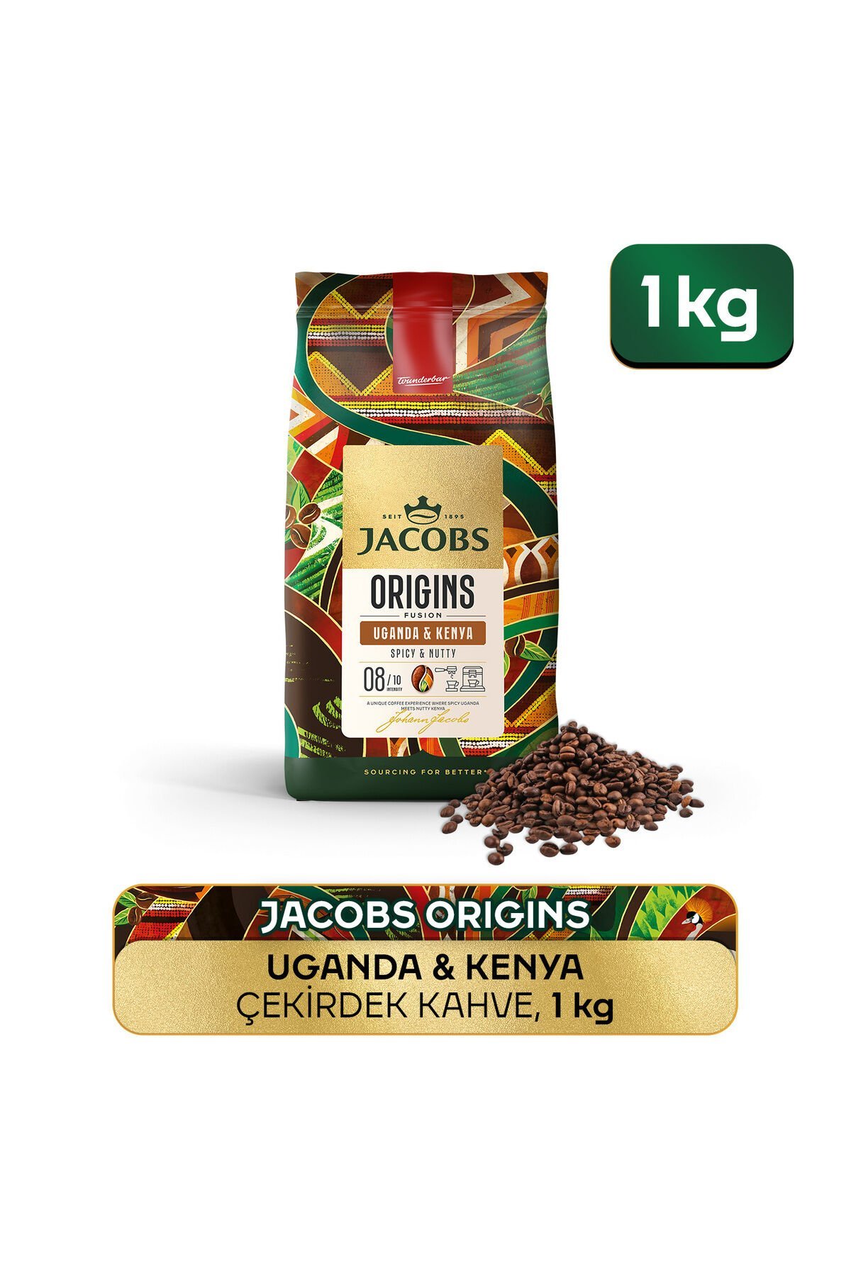 Jacobs Origins Uganda & Kenya Çekirdek Kahve 1 Kg