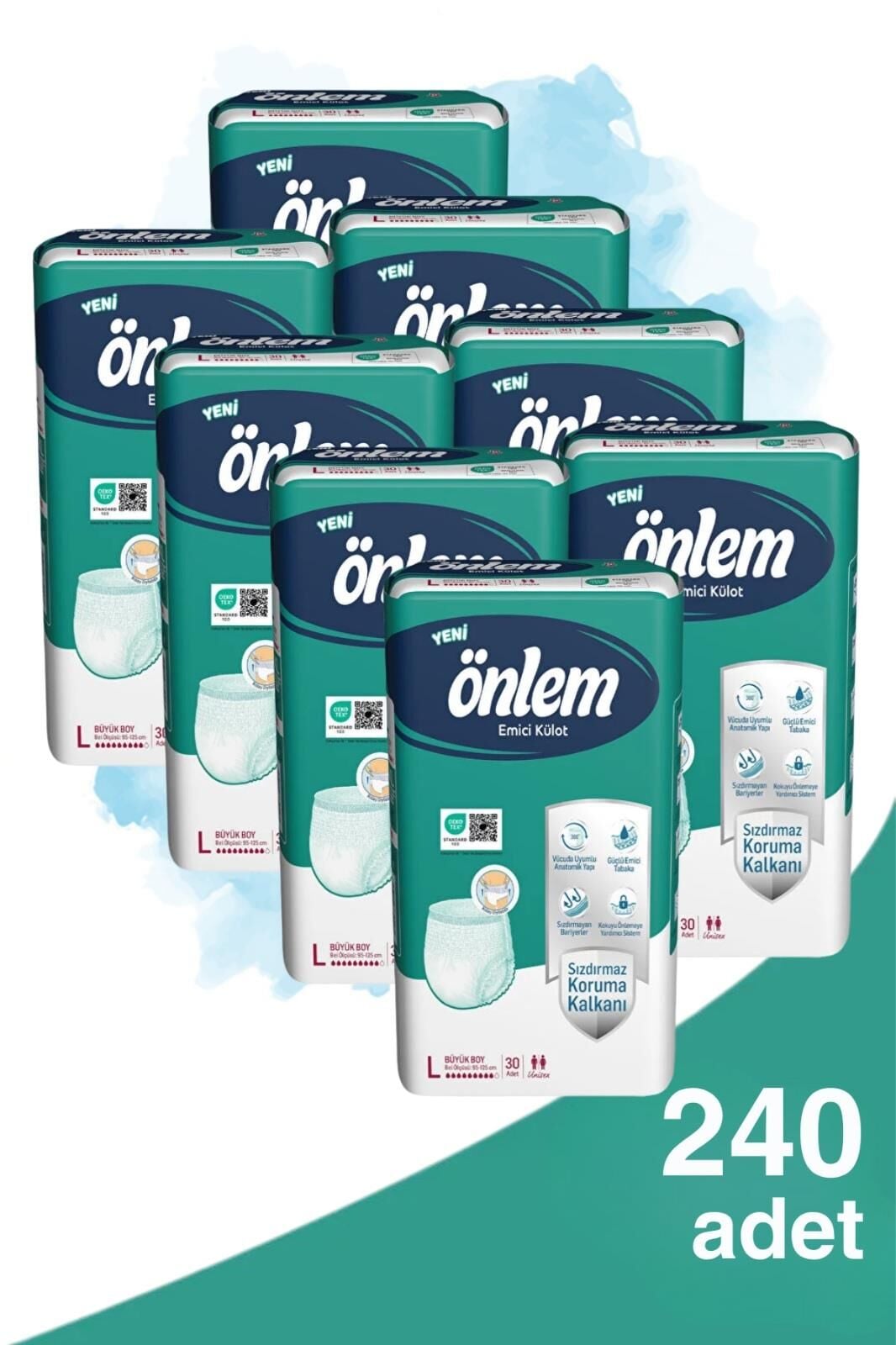 Yetişkin Emici Külot Bezi Büyük Boy ( Large ) 30 lu x 8 Adet
