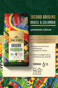 Jacobs Origins Brazil & Colombia + Uganda & Kenya Çekirdek Kahve 1 Kg 2'li Paket