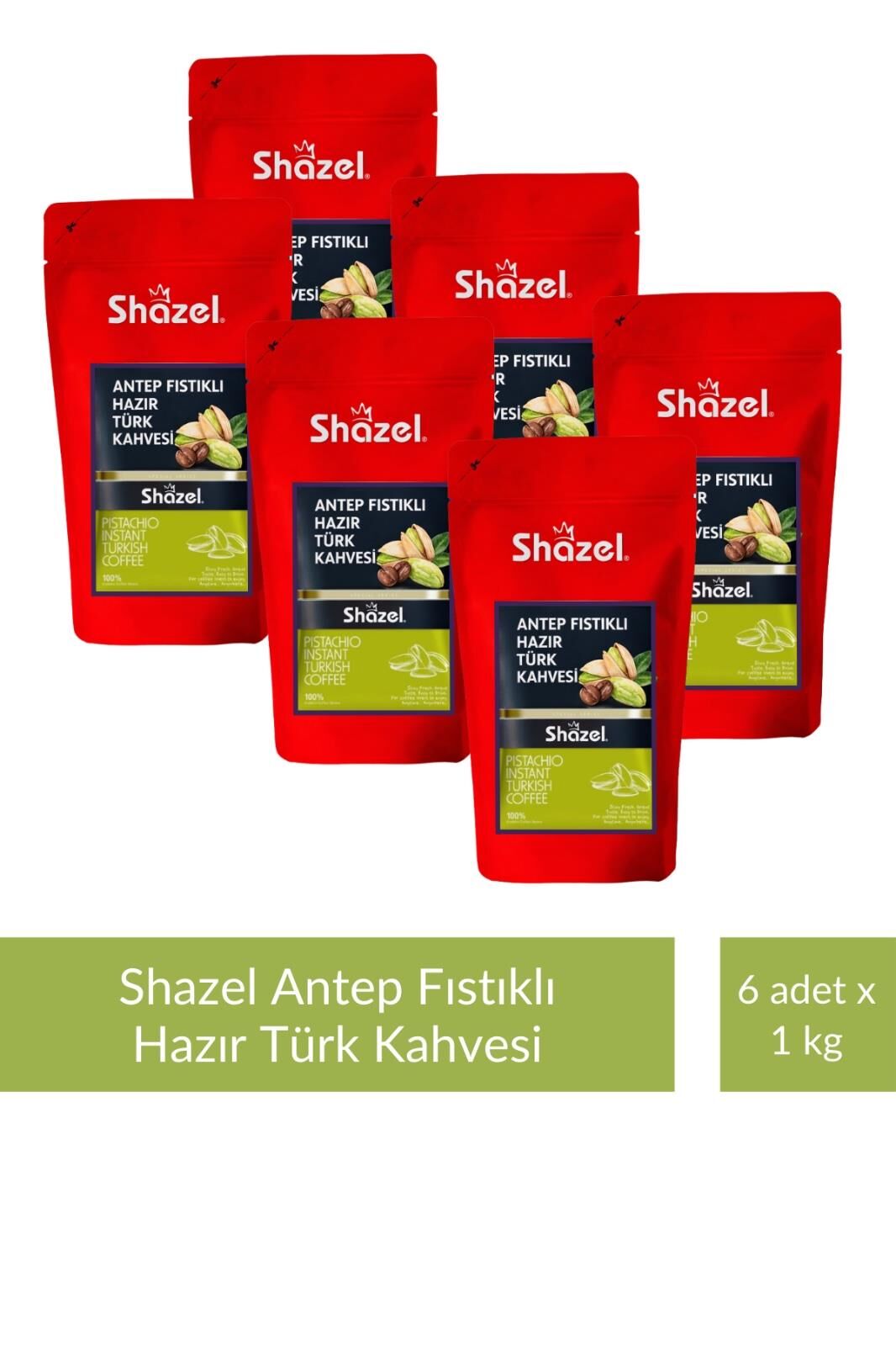Shazel Antep Fıstıklı Türk Kahvesi 1 kg x 6 Adet
