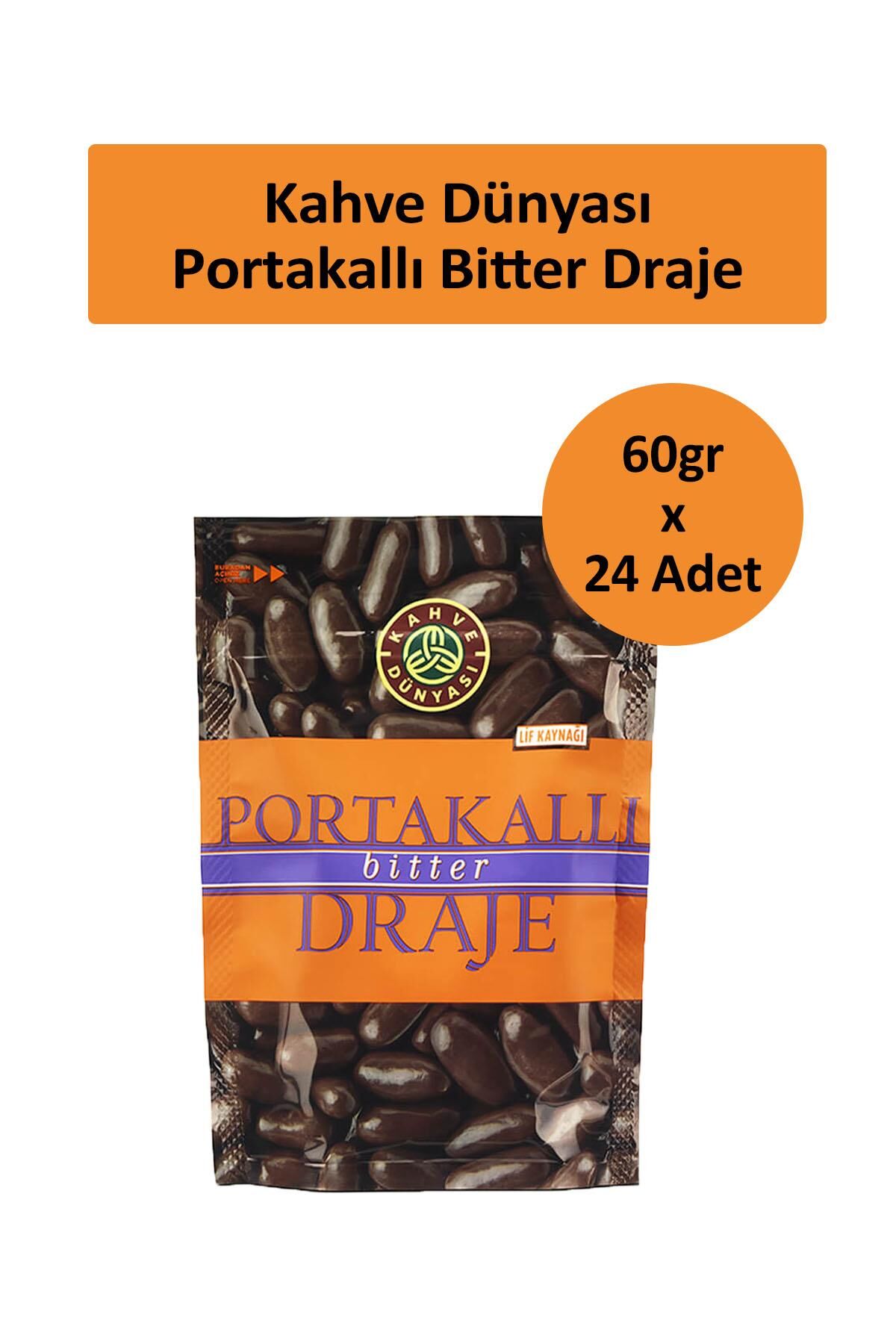 Kahve Dünyası Portakallı Bitter Draje 60 gr x 24 Adet
