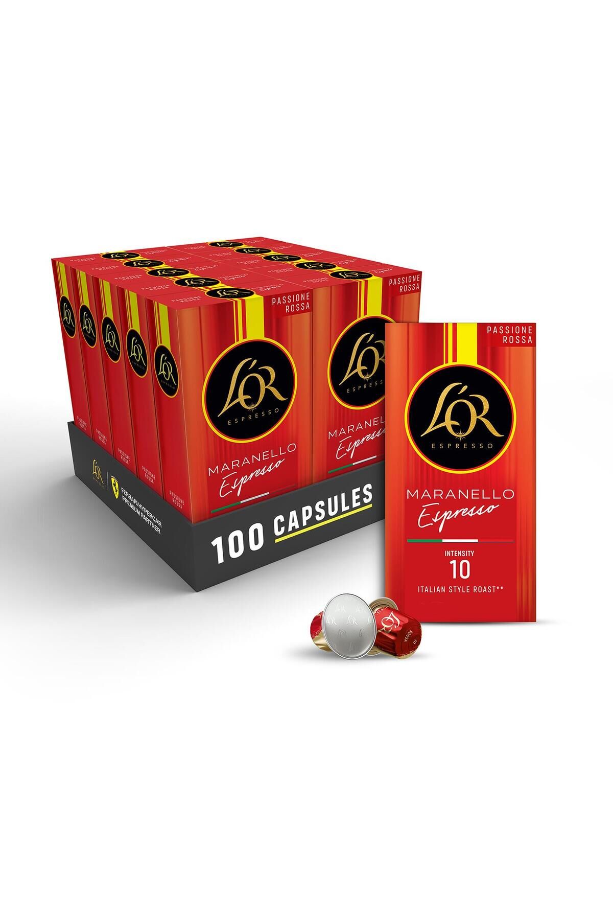 LOR Maranello Espresso Nespresso Uyumlu Alüminyum Kapsül Kahve 100 Kapsül