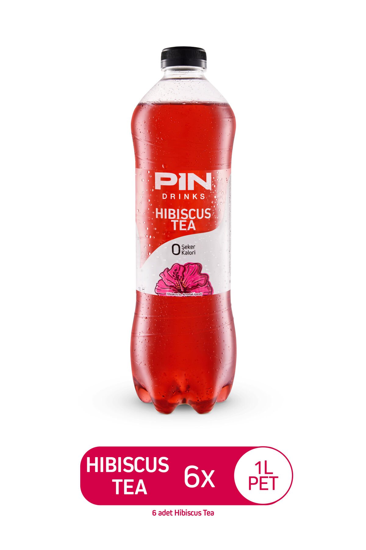 Pin Hibiskus Çayı - Şekersiz & Kalorisiz 1 Litre X 6 Adet Ice Tea