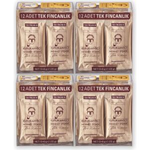 Mehmet Efendi Türk Kahvesi 12*6 G Tek Içimlik Folyo Ambalaj x 4 Adet