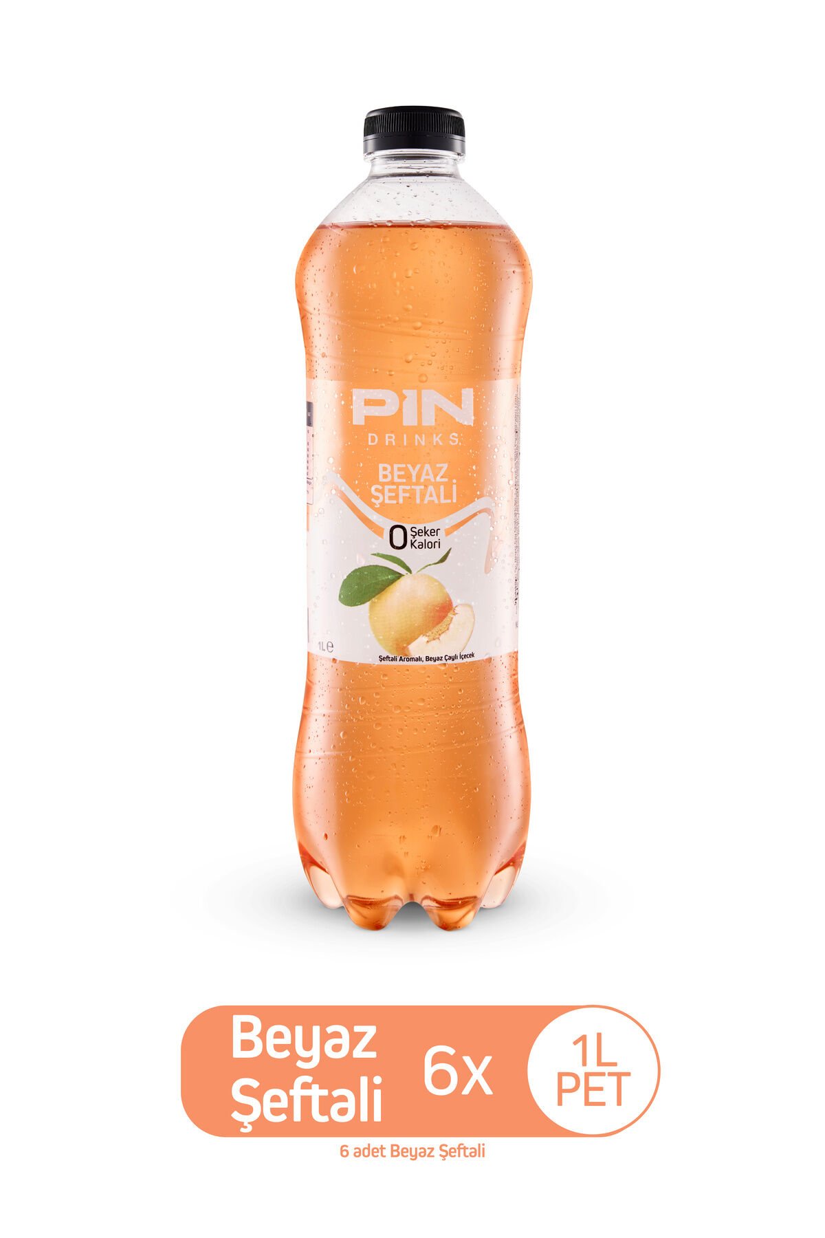 Pin Beyaz Şeftali Beyaz Çaylı Özel Seri - Şekersiz & Kalorisiz 1 Litre X 6 Adet Ice Tea