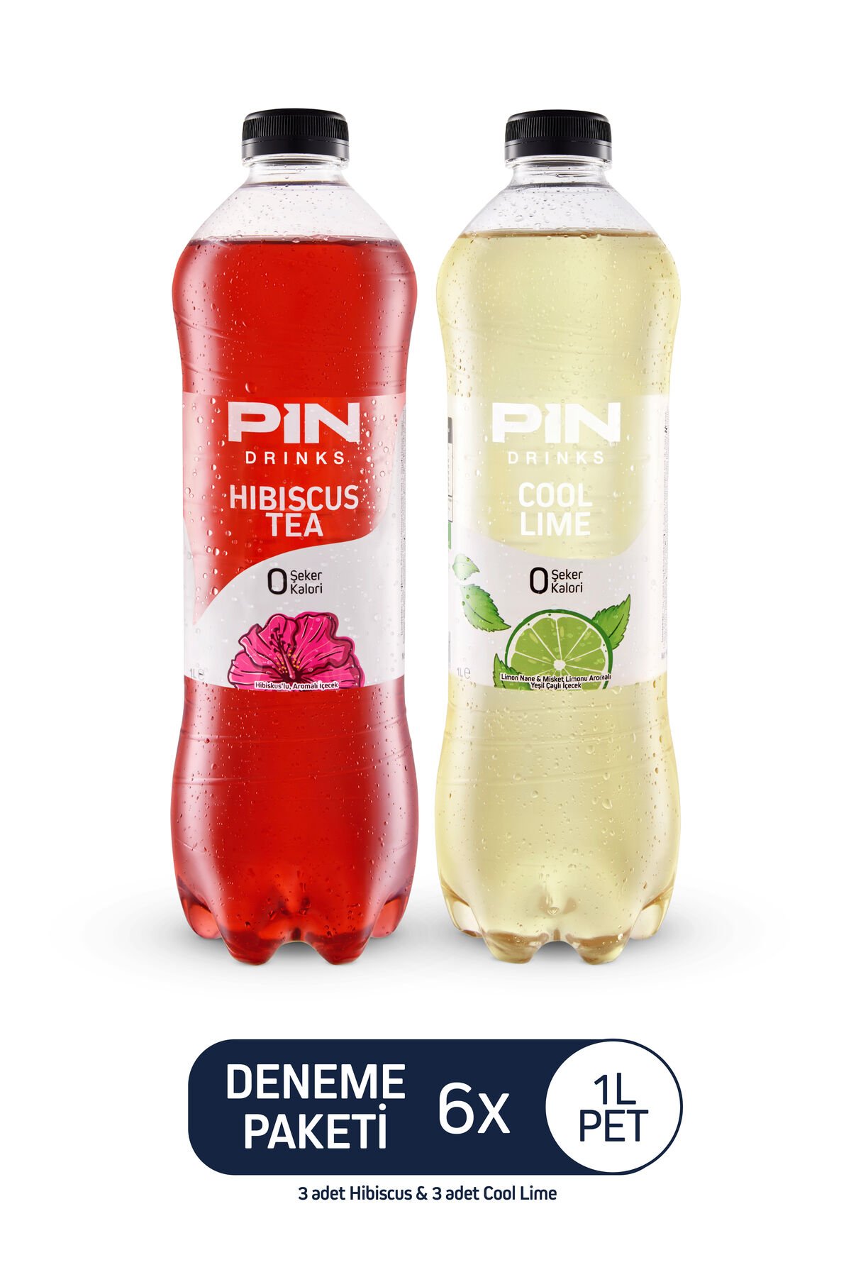 Hibiskus Çayı & Cool Lime Deneme Paketi - Şekersiz & Kalorisiz 6 Adet X 1 Litre Ice Tea