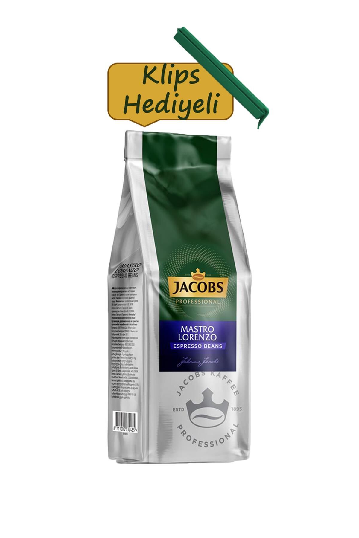 Jacobs Mastro Lorenzo Çekirdek Kahve 1 kg + Klips Hediyeli