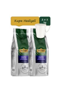 Jacobs Mastro Lorenzo Çekirdek Kahve 1 kg x 2 Adet + Porselen Kupa Hediyeli