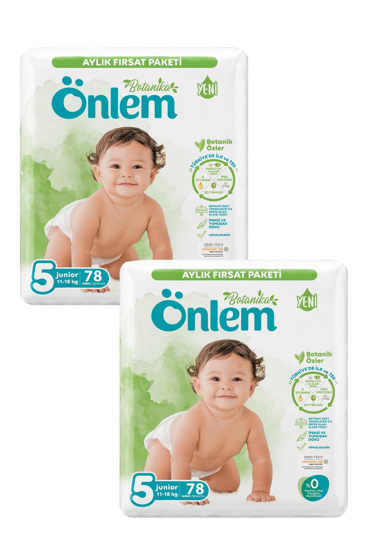 Önlem Botanika 5 Numara Junior Bebek Bezi 156 Adet ( 78 x 2 Paket )
