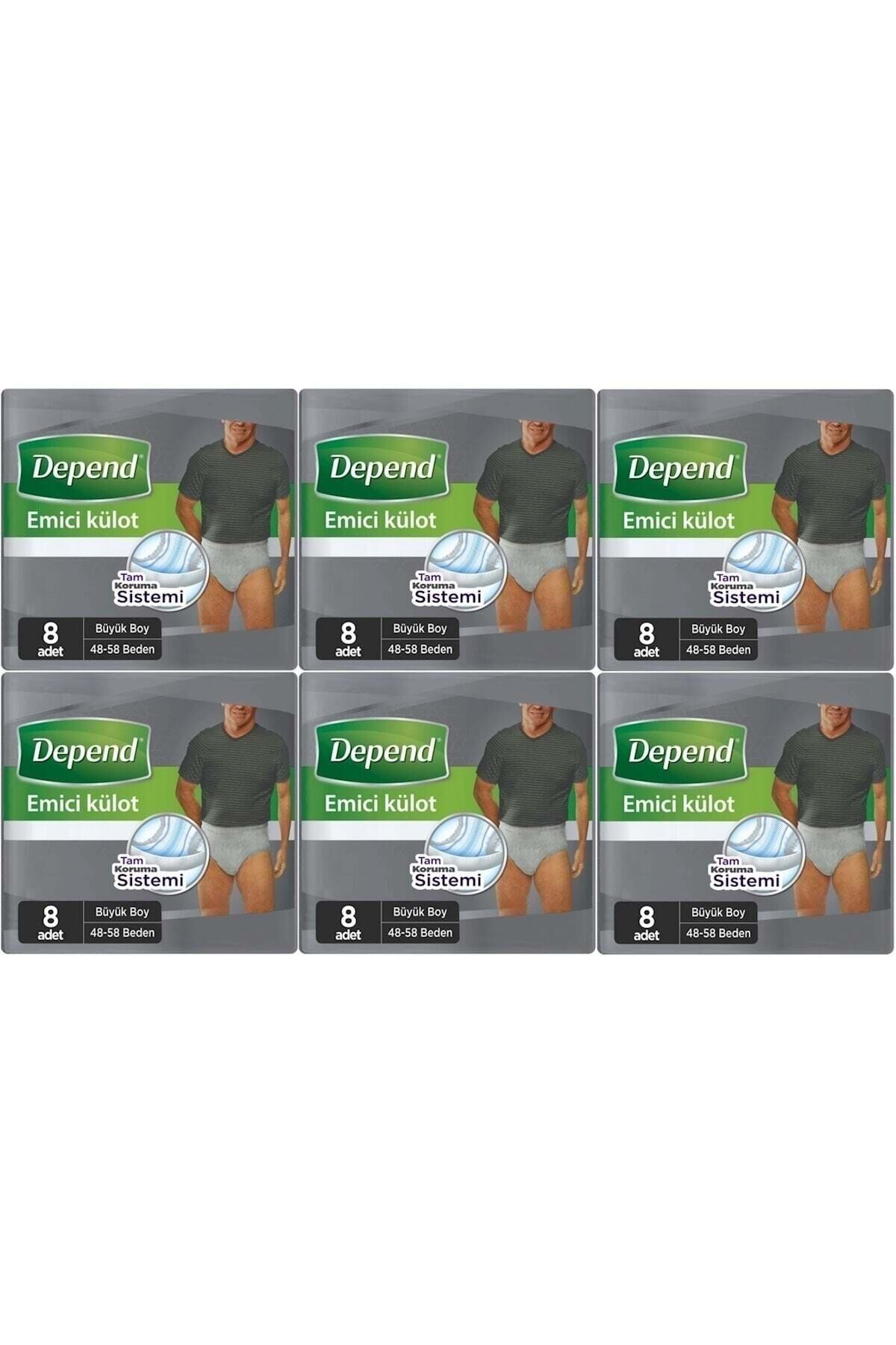 Depend Emici Külot Hasta Bezi Büyük Erkek 48 Adet (6pk*8)