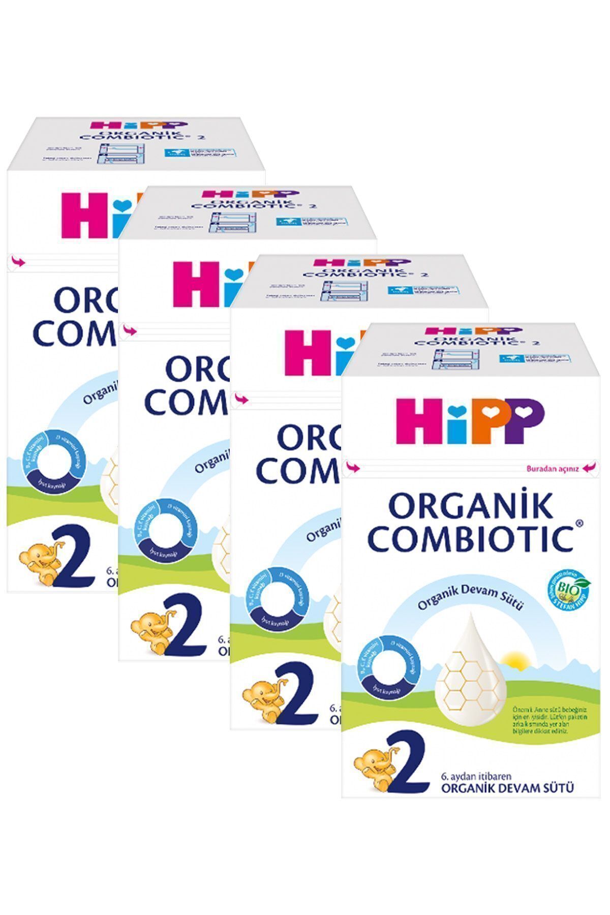 2 Organik Bebek Sütü Combiotic 600 gr X 4 Adet