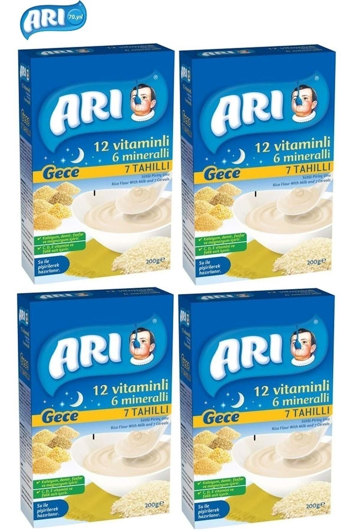 Arı Mama Sütlü 7 Tahıllı Gece Pirinç Unu 200 gr X 4 Adet