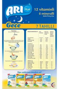 Arı Mama Sütlü 7 Tahıllı Gece Pirinç Unu 200 gr X 4 Adet